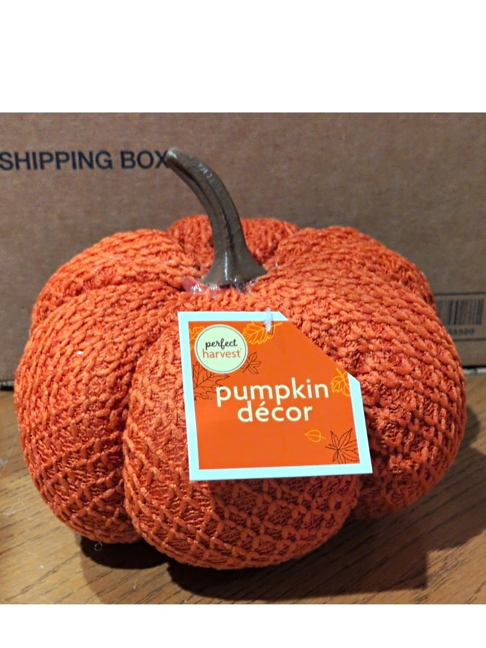 Orange Pumpkin Décor - Cozy Knit Accent Pumpkin